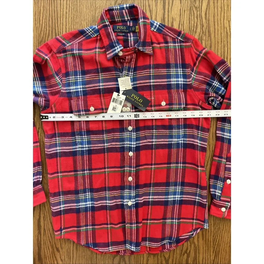 Polo Ralph Lauren Men's Small Classic Fit Plaid Twill Workshirt Lumberjack NWT